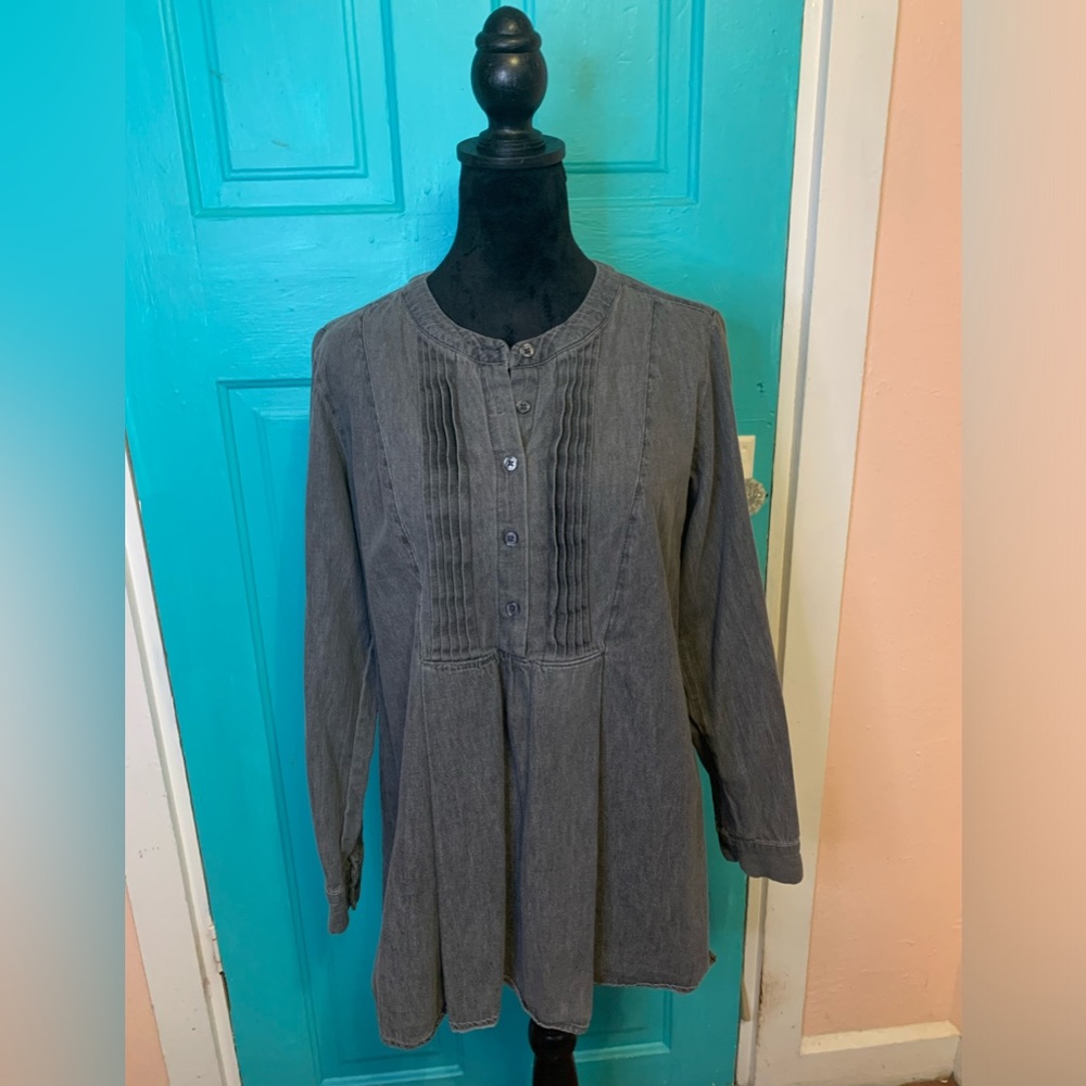 Joan Rivers Cotton Boho Pleated Top